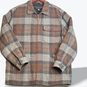 Banana Republic Full Zip Wool Flannel Quilted Lined Jacket Warm Winter Coat XL